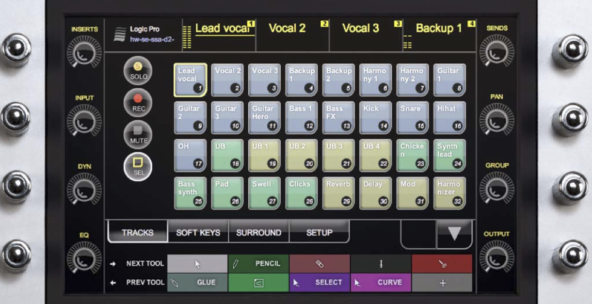 Encoder layout for the Artist Control surface