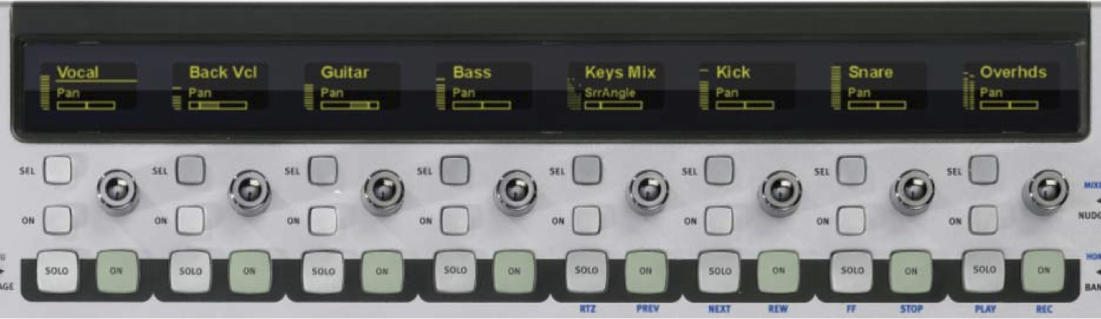 Encoder layout for the Artist Mix surface